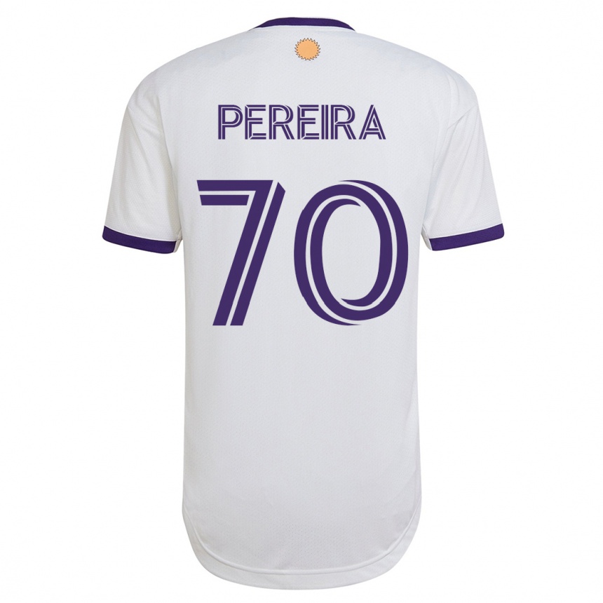 Herren Fußball Dominic Pereira #70 Weiß Auswärtstrikot Trikot 2023/24 T-Shirt Luxemburg
