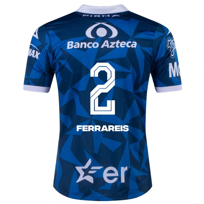 Herren Fußball Gustavo Ferrareis #2 Blau Auswärtstrikot Trikot 2023/24 T-Shirt Luxemburg