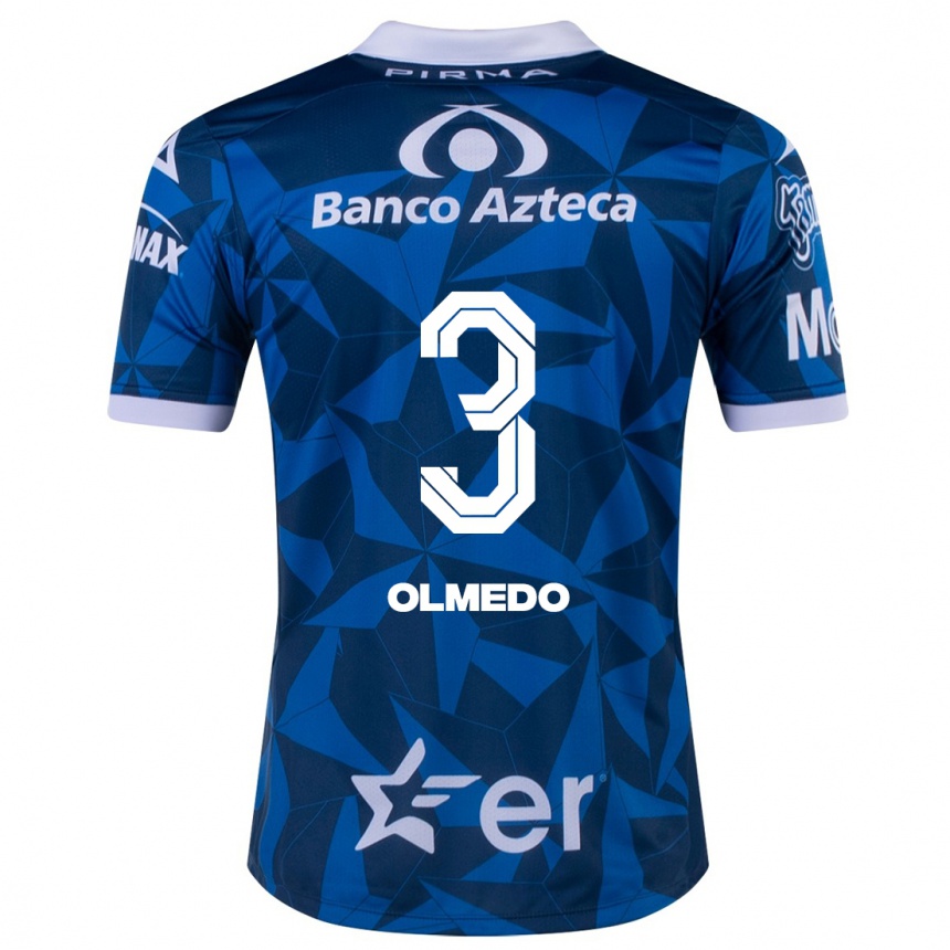 Herren Fußball Sebastián Olmedo #3 Blau Auswärtstrikot Trikot 2023/24 T-Shirt Luxemburg