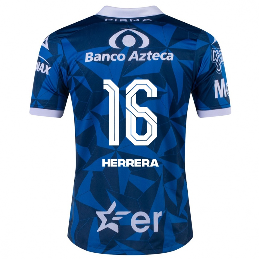 Herren Fußball Alberto Herrera #16 Blau Auswärtstrikot Trikot 2023/24 T-Shirt Luxemburg