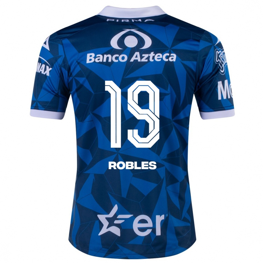Herren Fußball Ángel Robles #19 Blau Auswärtstrikot Trikot 2023/24 T-Shirt Luxemburg