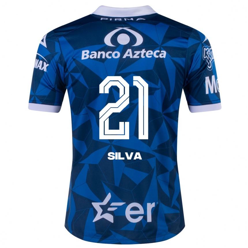 Herren Fußball Gastón Silva #21 Blau Auswärtstrikot Trikot 2023/24 T-Shirt Luxemburg