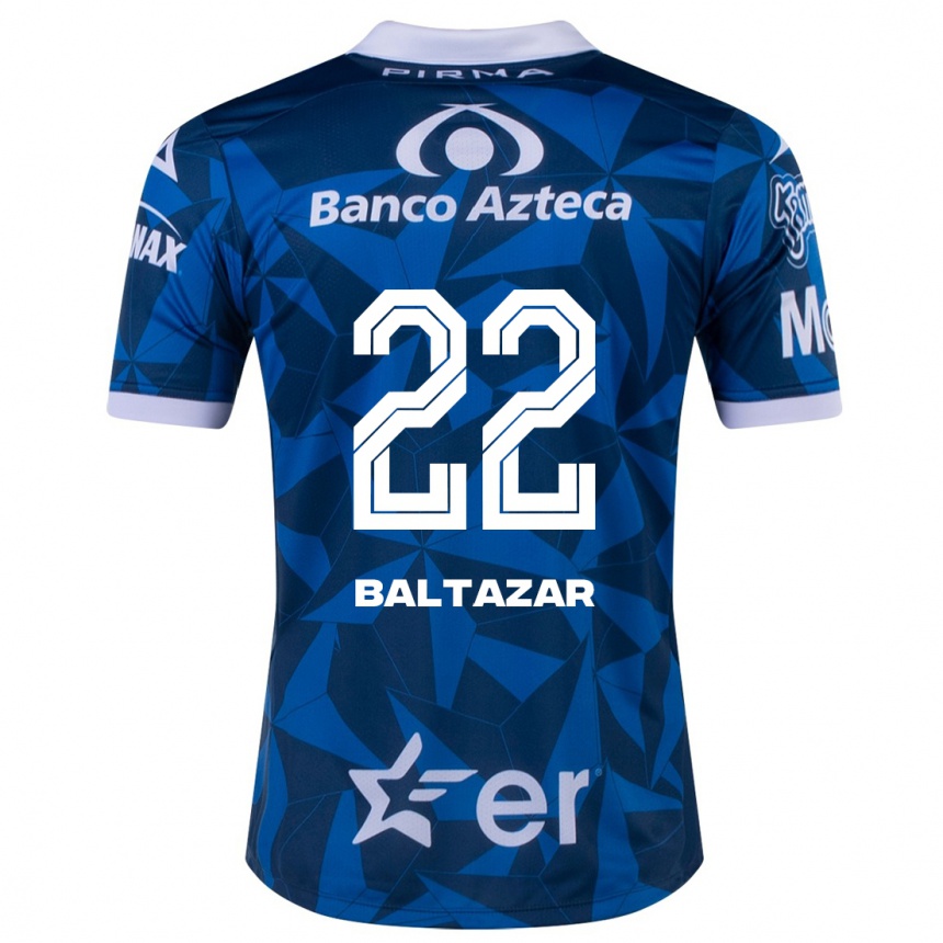 Herren Fußball Carlos Baltazar #22 Blau Auswärtstrikot Trikot 2023/24 T-Shirt Luxemburg