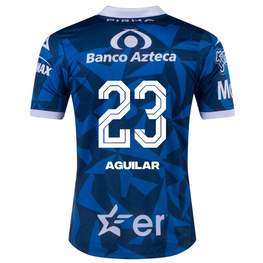 Herren Fußball Daniel Aguilar #23 Blau Auswärtstrikot Trikot 2023/24 T-Shirt Luxemburg
