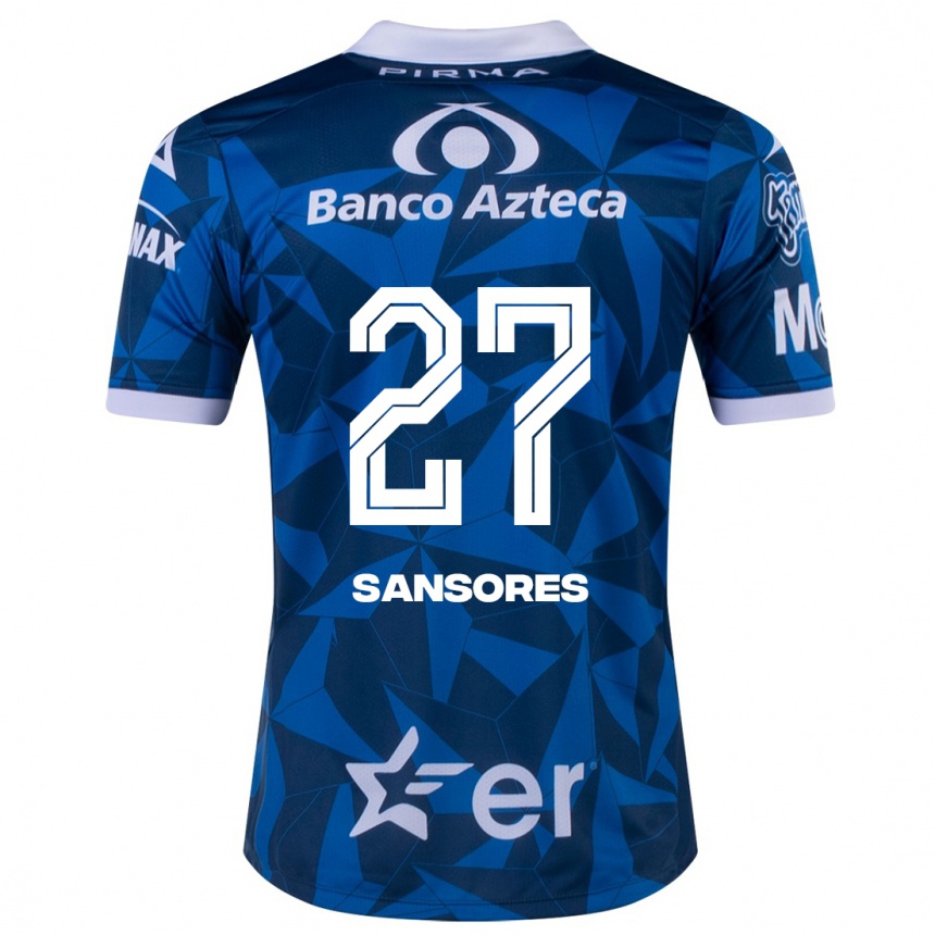 Herren Fußball Miguel Sansores #27 Blau Auswärtstrikot Trikot 2023/24 T-Shirt Luxemburg