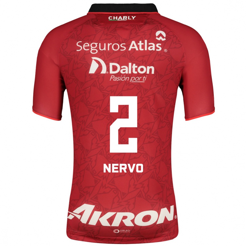 Herren Fußball Hugo Nervo #2 Rot Auswärtstrikot Trikot 2023/24 T-Shirt Luxemburg