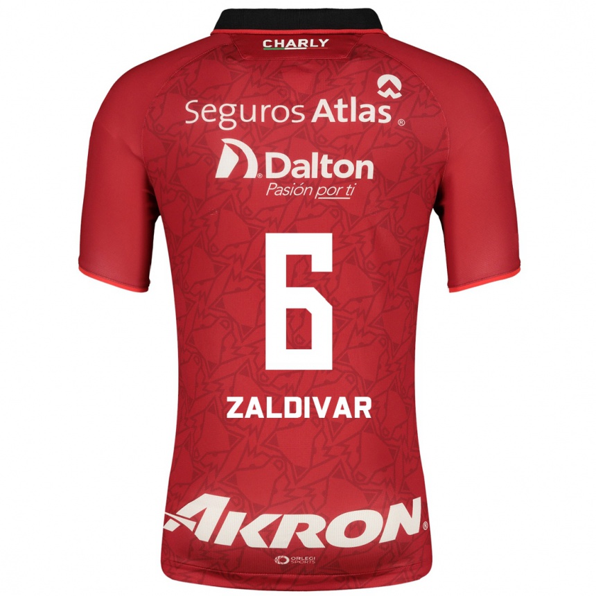 Herren Fußball Édgar Zaldívar #6 Rot Auswärtstrikot Trikot 2023/24 T-Shirt Luxemburg