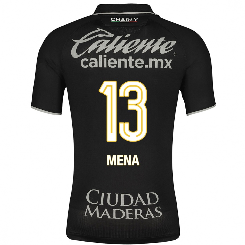 Herren Fußball Ángel Mena #13 Schwarz Auswärtstrikot Trikot 2023/24 T-Shirt Luxemburg