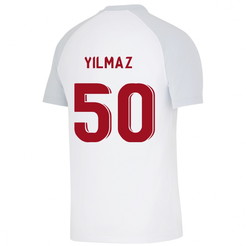 Herren Fußball Jankat Yılmaz #50 Weiß Auswärtstrikot Trikot 2023/24 T-Shirt Luxemburg