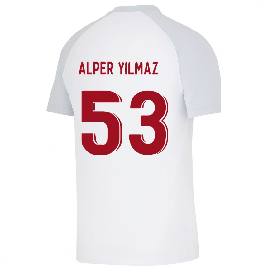 Herren Fußball Barış Alper Yılmaz #53 Weiß Auswärtstrikot Trikot 2023/24 T-Shirt Luxemburg