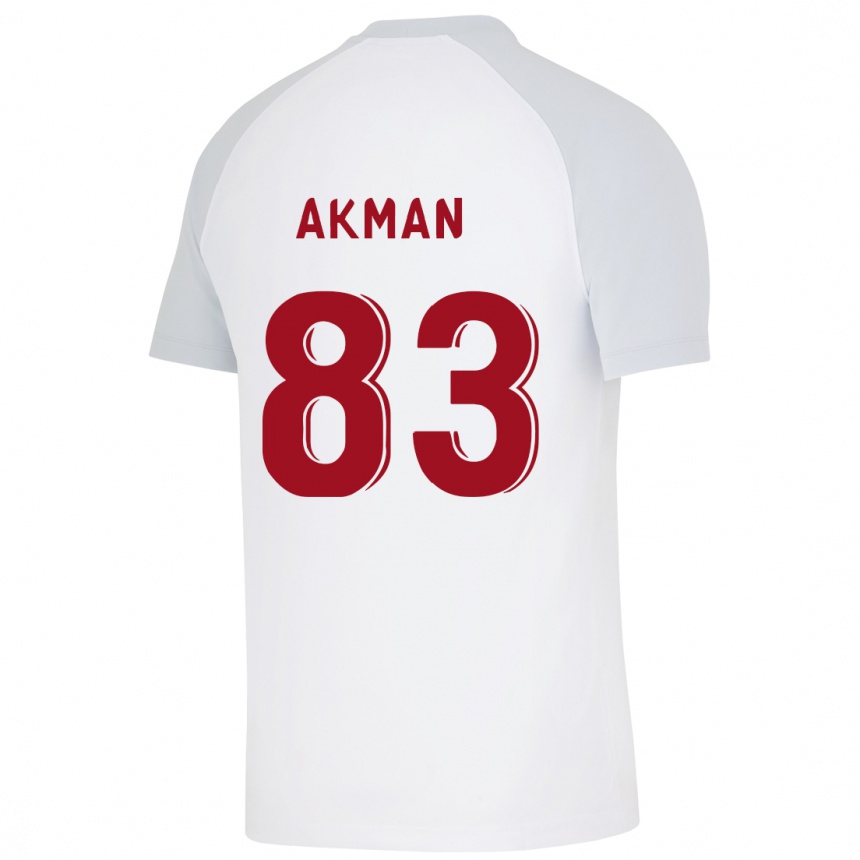 Herren Fußball Efe Akman #83 Weiß Auswärtstrikot Trikot 2023/24 T-Shirt Luxemburg