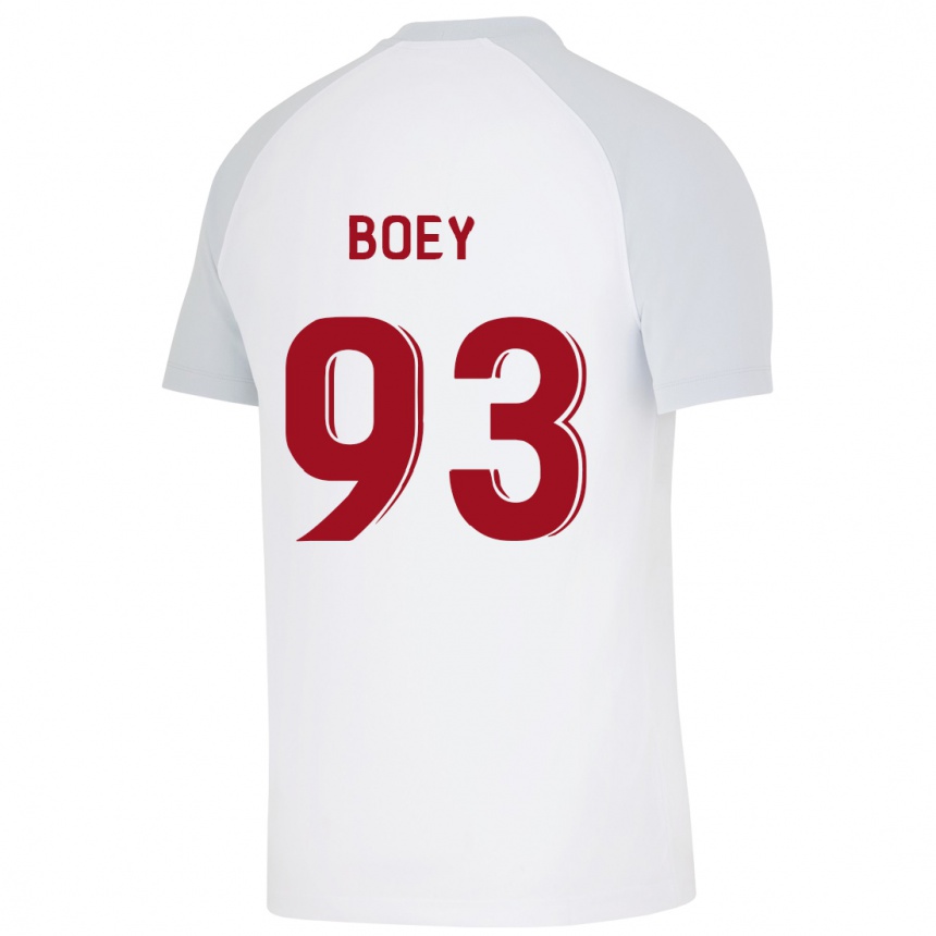 Herren Fußball Sacha Boey #93 Weiß Auswärtstrikot Trikot 2023/24 T-Shirt Luxemburg