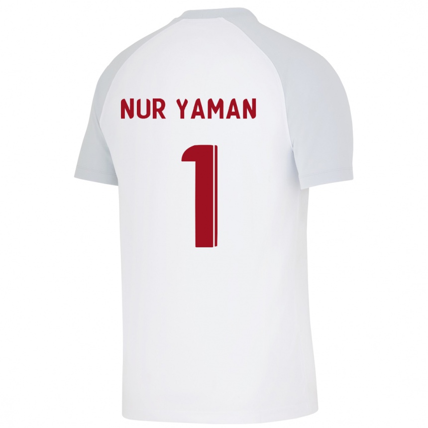 Herren Fußball Gamze Nur Yaman #1 Weiß Auswärtstrikot Trikot 2023/24 T-Shirt Luxemburg