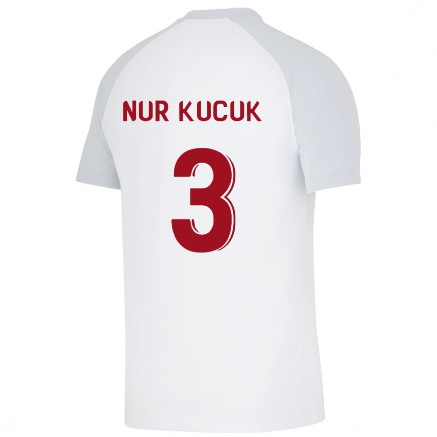 Herren Fußball Rabia Nur Küçük #3 Weiß Auswärtstrikot Trikot 2023/24 T-Shirt Luxemburg