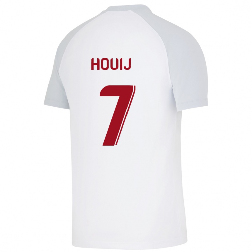 Herren Fußball Mariem Houij #7 Weiß Auswärtstrikot Trikot 2023/24 T-Shirt Luxemburg