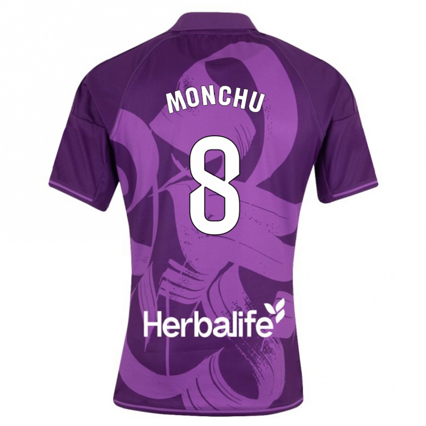 Herren Fußball Monchu #8 Violett Auswärtstrikot Trikot 2023/24 T-Shirt Luxemburg
