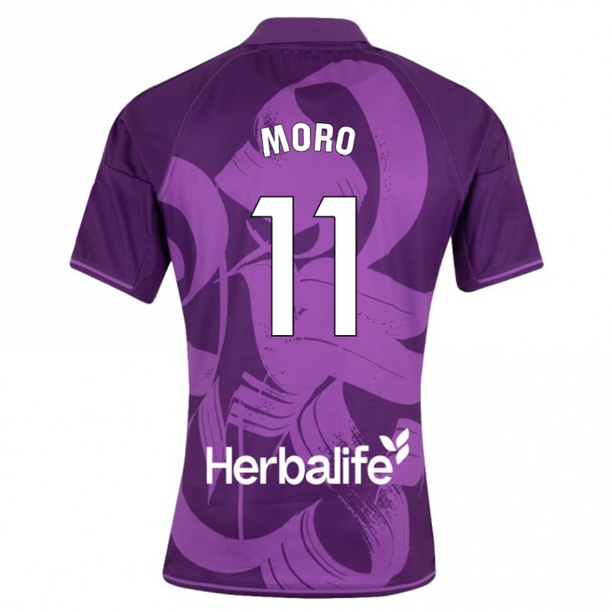 Herren Fußball Raúl Moro #11 Violett Auswärtstrikot Trikot 2023/24 T-Shirt Luxemburg