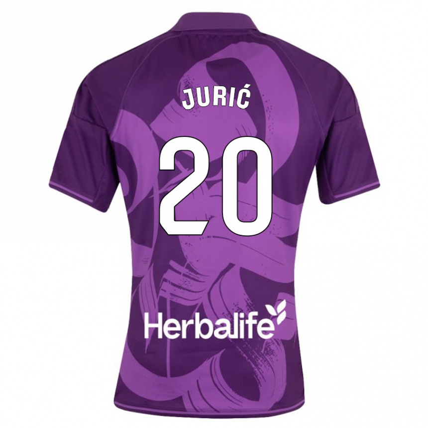 Herren Fußball Stanko Juric #20 Violett Auswärtstrikot Trikot 2023/24 T-Shirt Luxemburg
