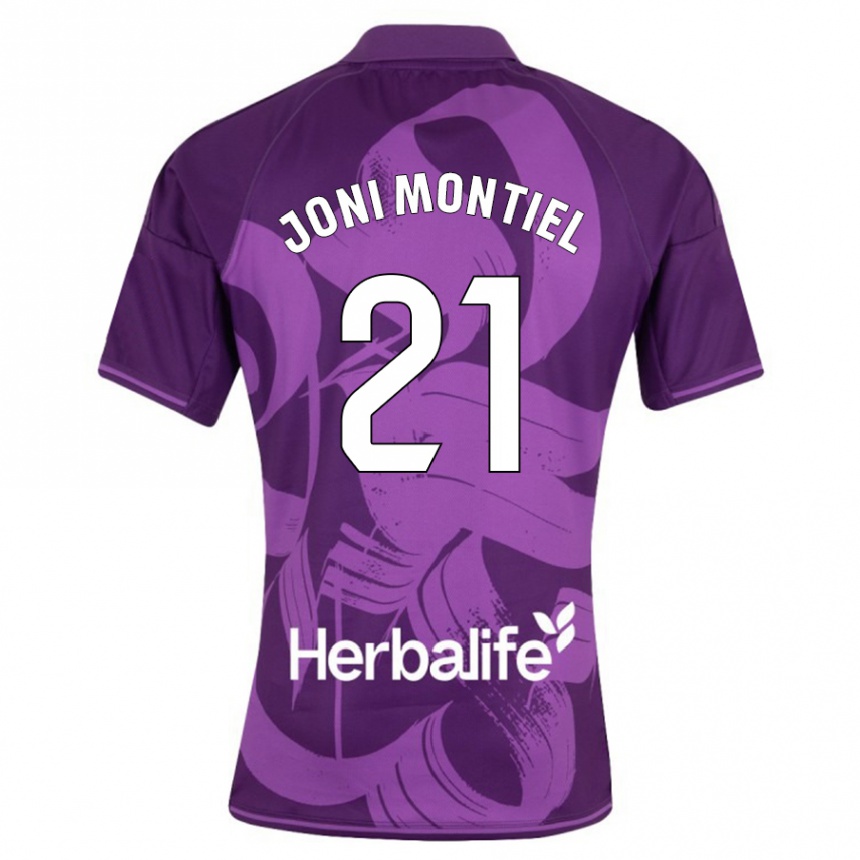 Herren Fußball Joni Montiel #21 Violett Auswärtstrikot Trikot 2023/24 T-Shirt Luxemburg