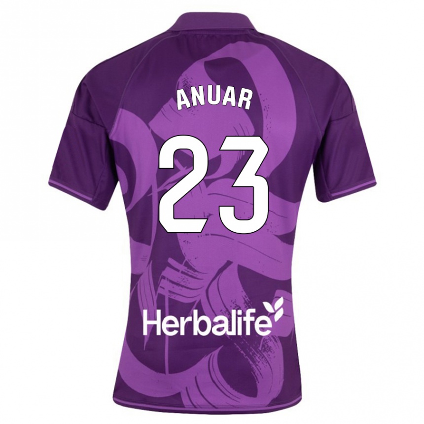 Herren Fußball Anuar #23 Violett Auswärtstrikot Trikot 2023/24 T-Shirt Luxemburg