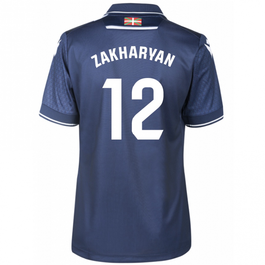 Herren Fußball Arsen Zakharyan #12 Marine Auswärtstrikot Trikot 2023/24 T-Shirt Luxemburg