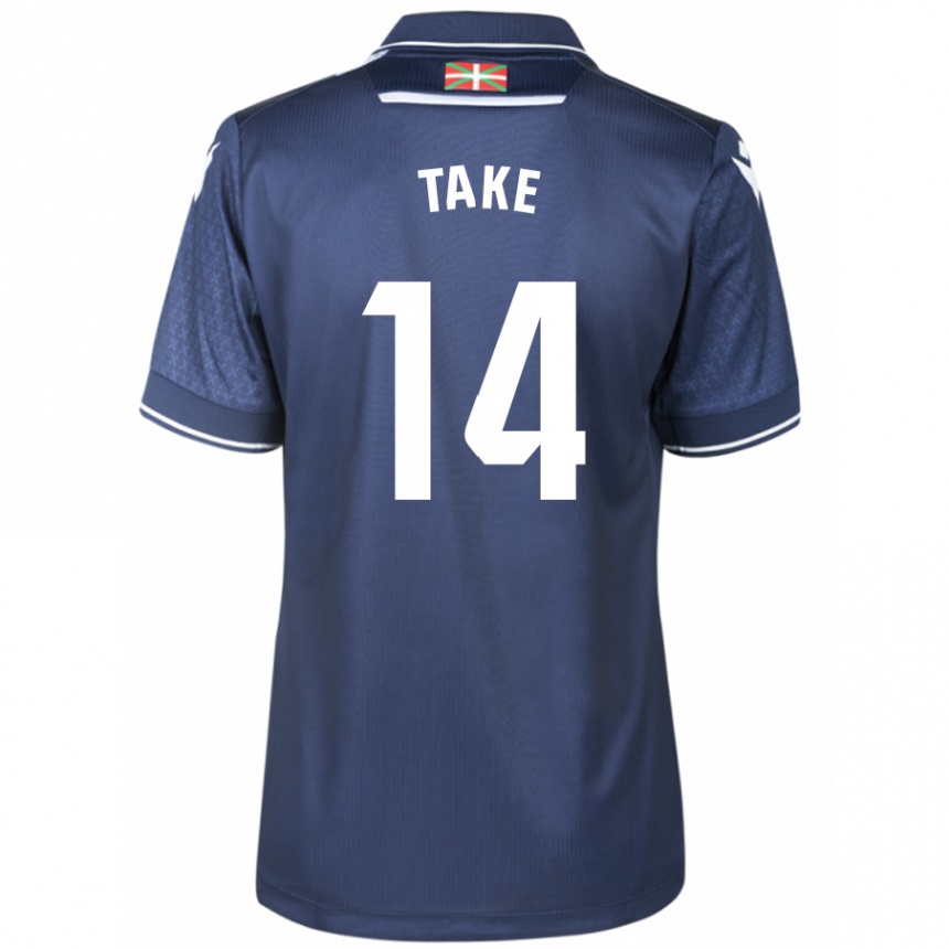 Herren Fußball Takefusa Kubo #14 Marine Auswärtstrikot Trikot 2023/24 T-Shirt Luxemburg