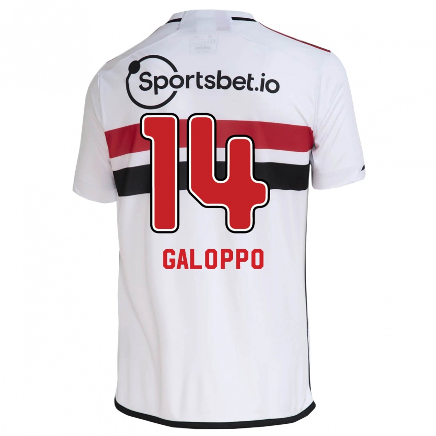 Damen Fußball Giuliano Galoppo #14 Weiß Heimtrikot Trikot 2023/24 T-Shirt Luxemburg