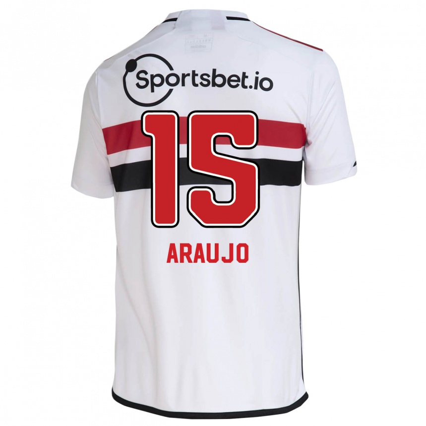 Damen Fußball Michel Araújo #15 Weiß Heimtrikot Trikot 2023/24 T-Shirt Luxemburg
