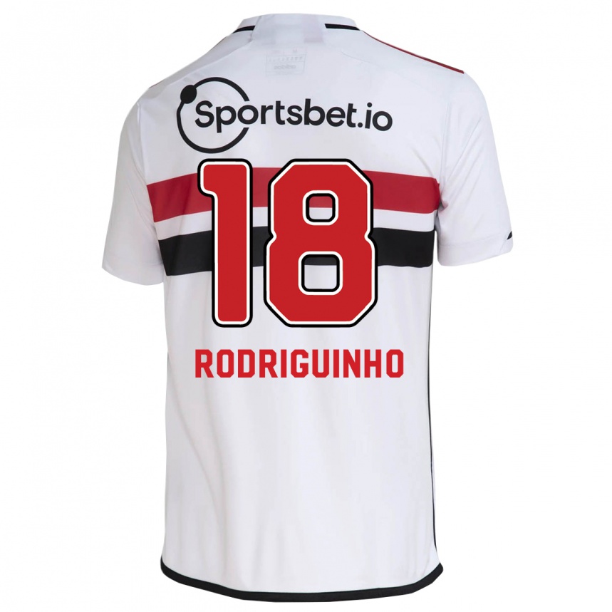 Damen Fußball Rodriguinho #18 Weiß Heimtrikot Trikot 2023/24 T-Shirt Luxemburg