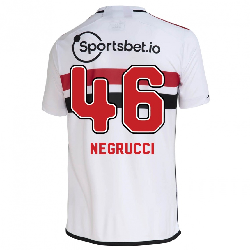 Damen Fußball Felipe Negrucci #46 Weiß Heimtrikot Trikot 2023/24 T-Shirt Luxemburg