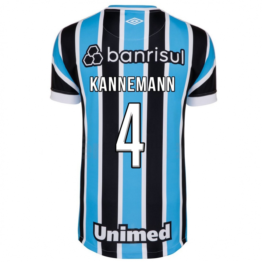Damen Fußball Walter Kannemann #4 Blau Heimtrikot Trikot 2023/24 T-Shirt Luxemburg