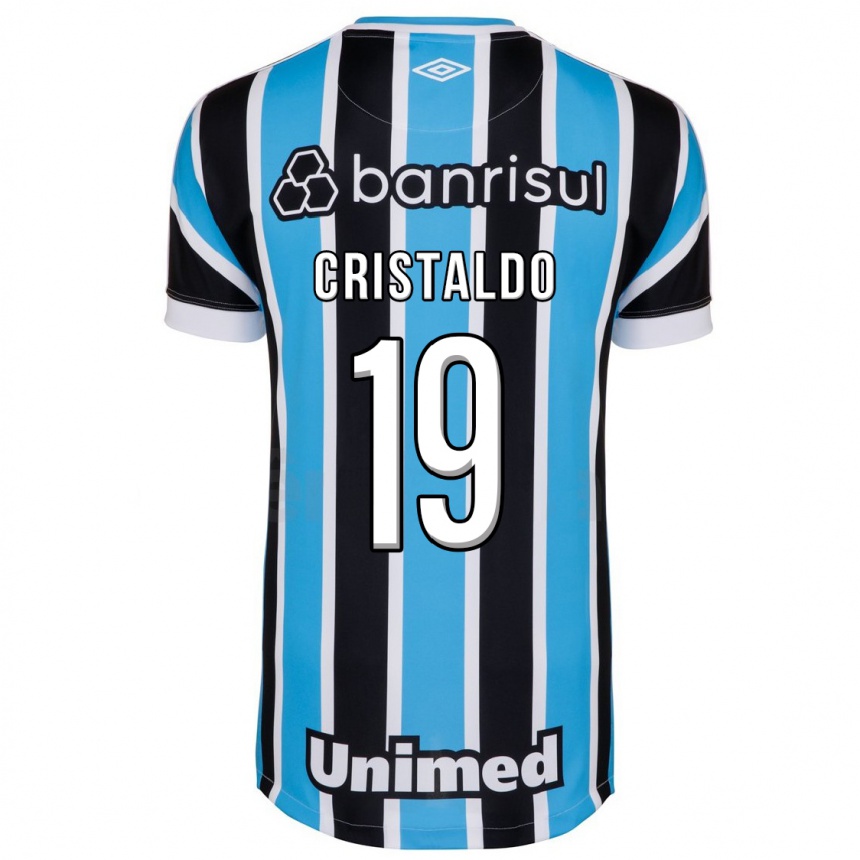 Damen Fußball Franco Cristaldo #19 Blau Heimtrikot Trikot 2023/24 T-Shirt Luxemburg