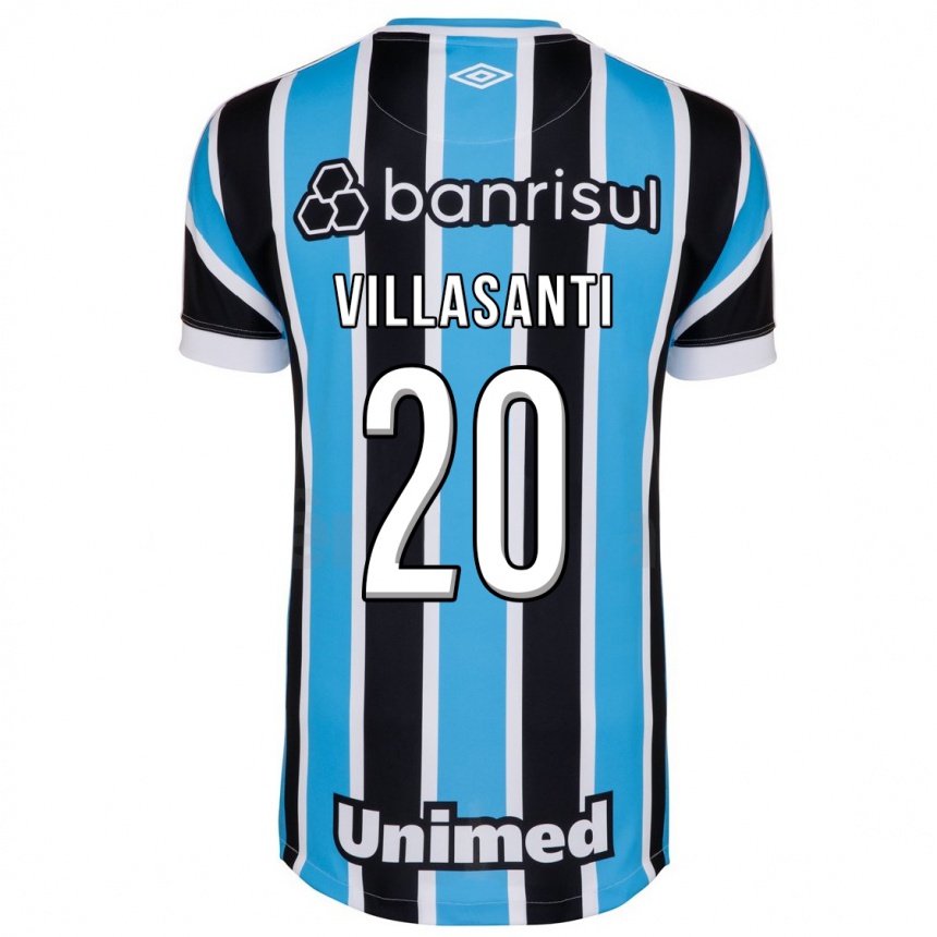 Damen Fußball Mathías Villasanti #20 Blau Heimtrikot Trikot 2023/24 T-Shirt Luxemburg