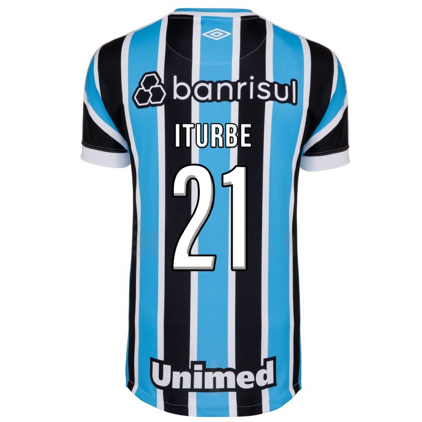 Damen Fußball Juan Iturbe #21 Blau Heimtrikot Trikot 2023/24 T-Shirt Luxemburg