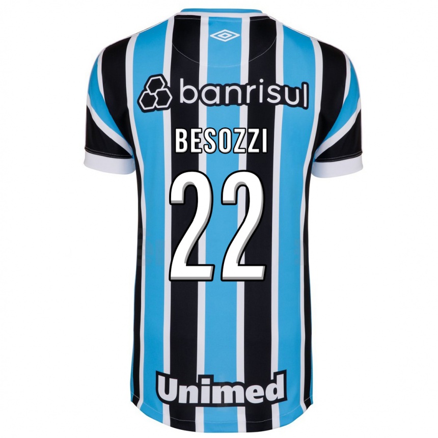 Damen Fußball Lucas Besozzi #22 Blau Heimtrikot Trikot 2023/24 T-Shirt Luxemburg