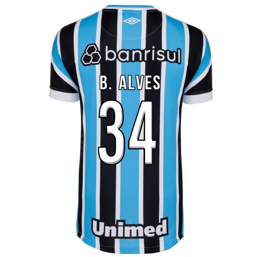 Damen Fußball Bruno Alves #34 Blau Heimtrikot Trikot 2023/24 T-Shirt Luxemburg
