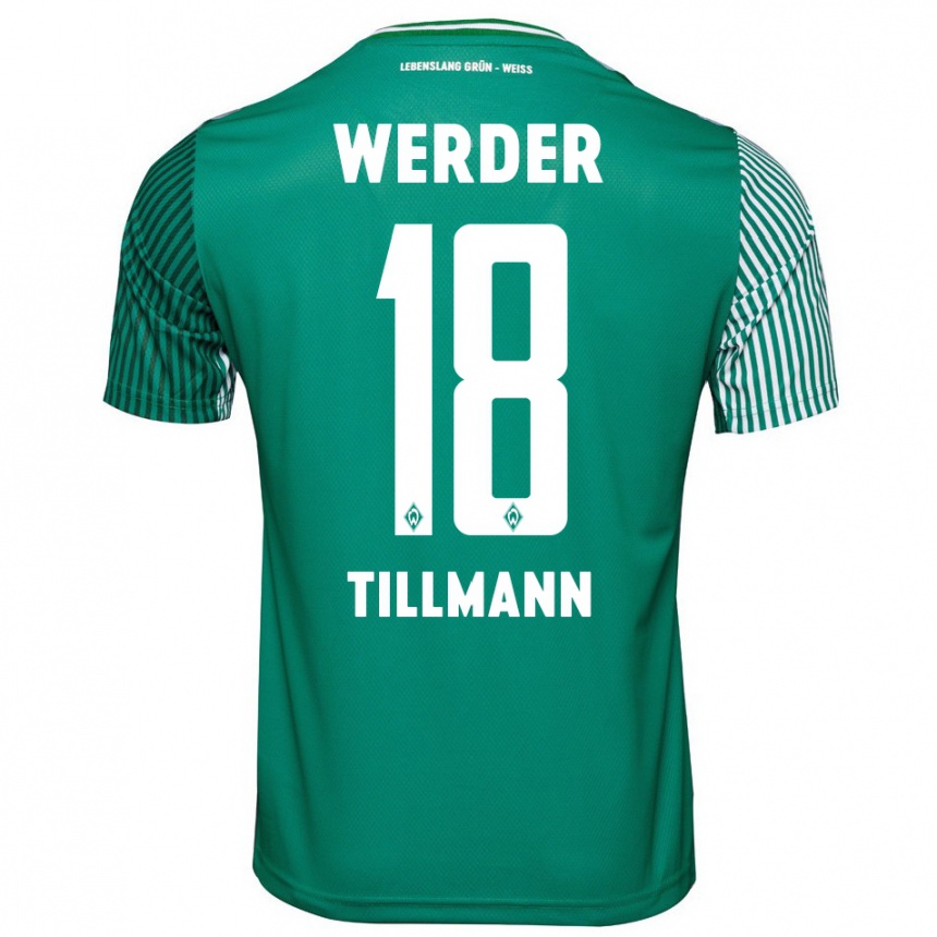 Damen Fußball Felix Tillmann #18 Grün Heimtrikot Trikot 2023/24 T-Shirt Luxemburg