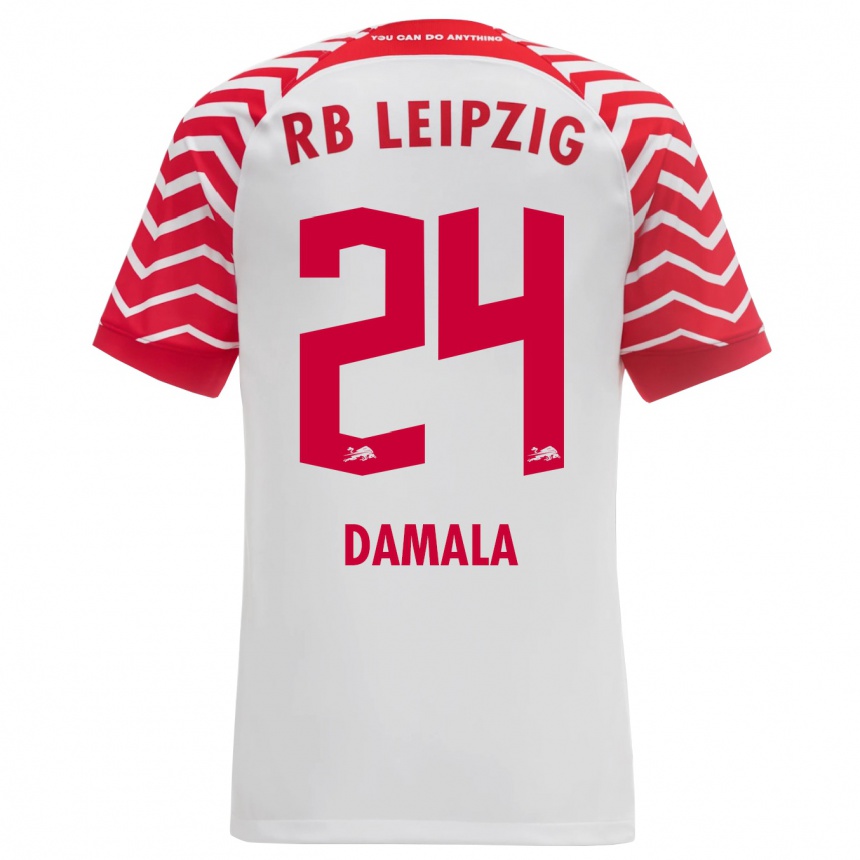 Damen Fußball Bilal Damala #24 Weiß Heimtrikot Trikot 2023/24 T-Shirt Luxemburg