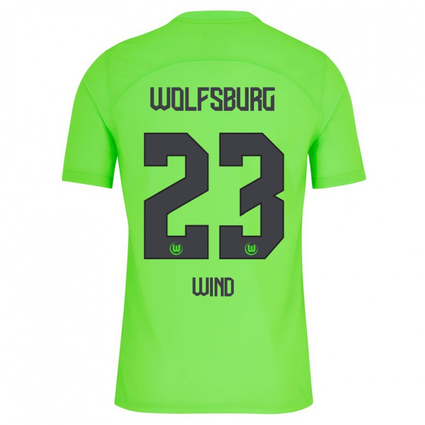 Damen Fußball Jonas Wind #23 Grün Heimtrikot Trikot 2023/24 T-Shirt Luxemburg