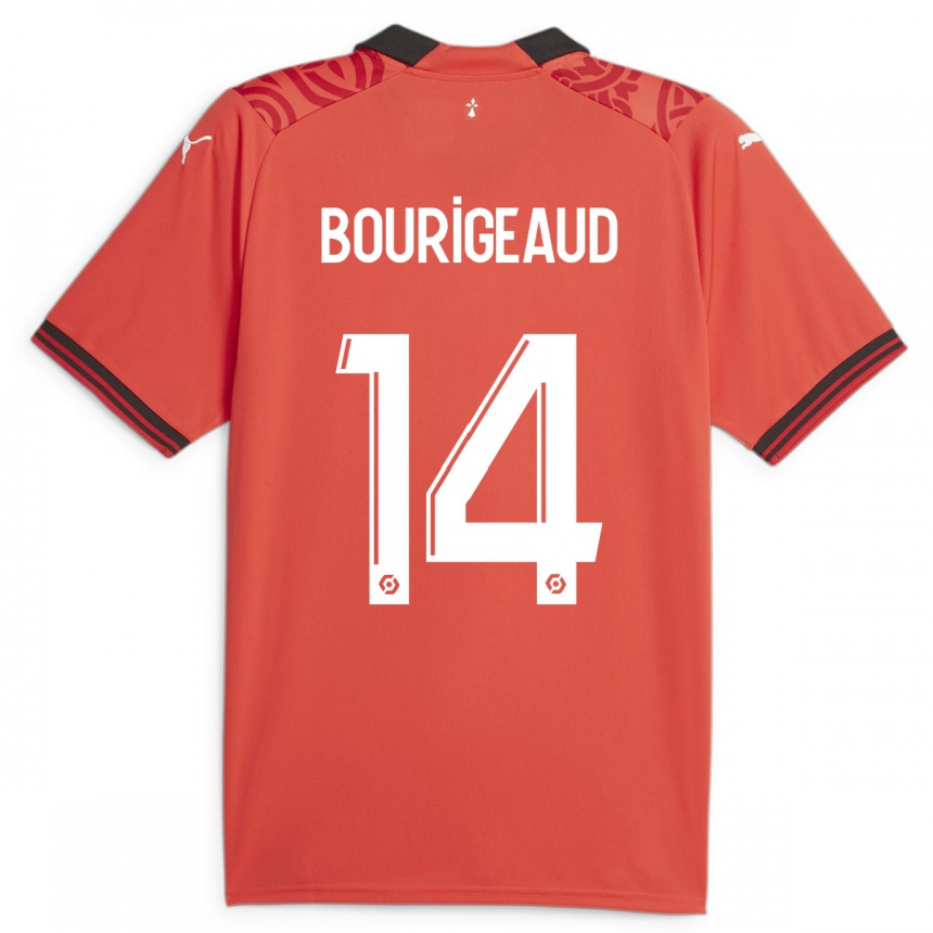 Damen Fußball Benjamin Bourigeaud #14 Rot Heimtrikot Trikot 2023/24 T-Shirt Luxemburg