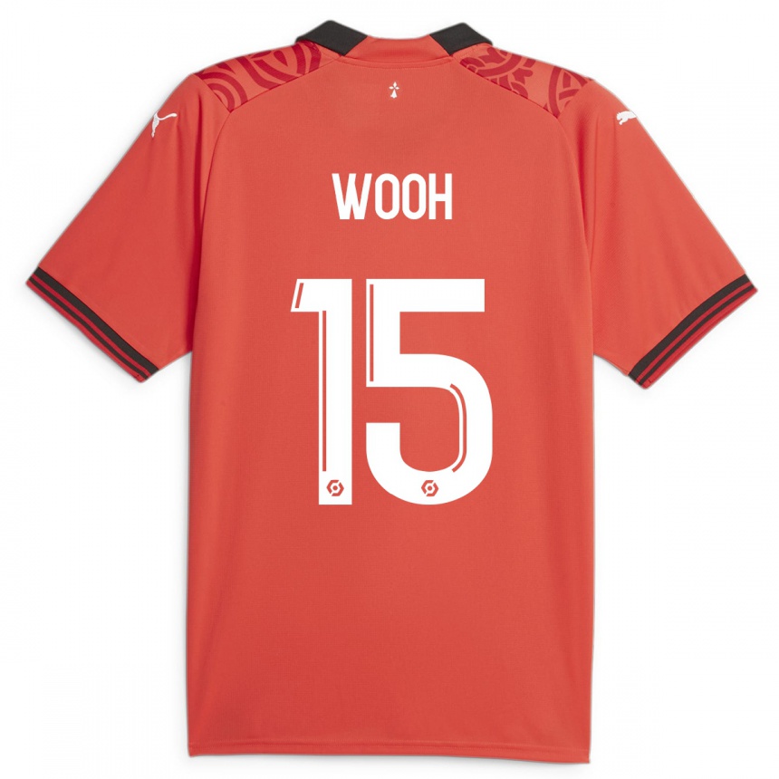 Damen Fußball Christopher Wooh #15 Rot Heimtrikot Trikot 2023/24 T-Shirt Luxemburg