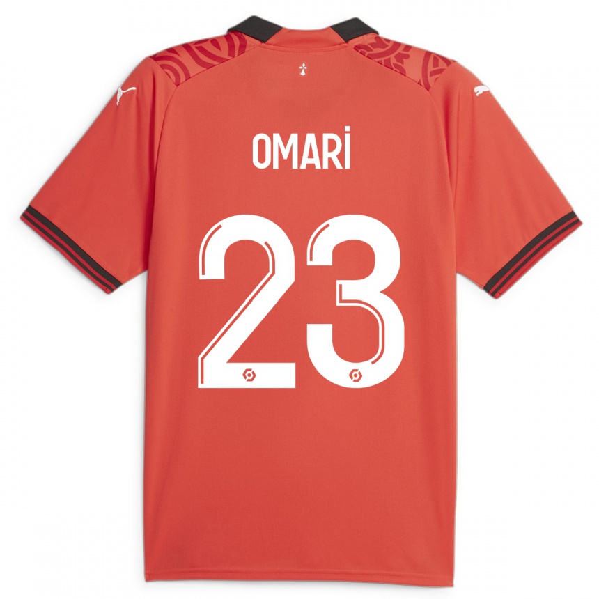 Damen Fußball Warmed Omari #23 Rot Heimtrikot Trikot 2023/24 T-Shirt Luxemburg