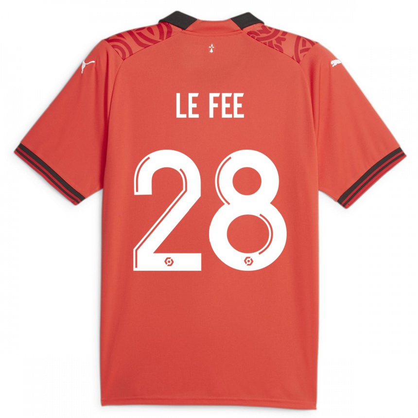 Damen Fußball Enzo Le Fée #28 Rot Heimtrikot Trikot 2023/24 T-Shirt Luxemburg