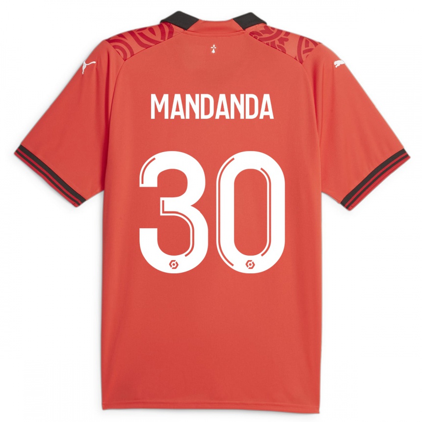 Damen Fußball Steve Mandanda #30 Rot Heimtrikot Trikot 2023/24 T-Shirt Luxemburg