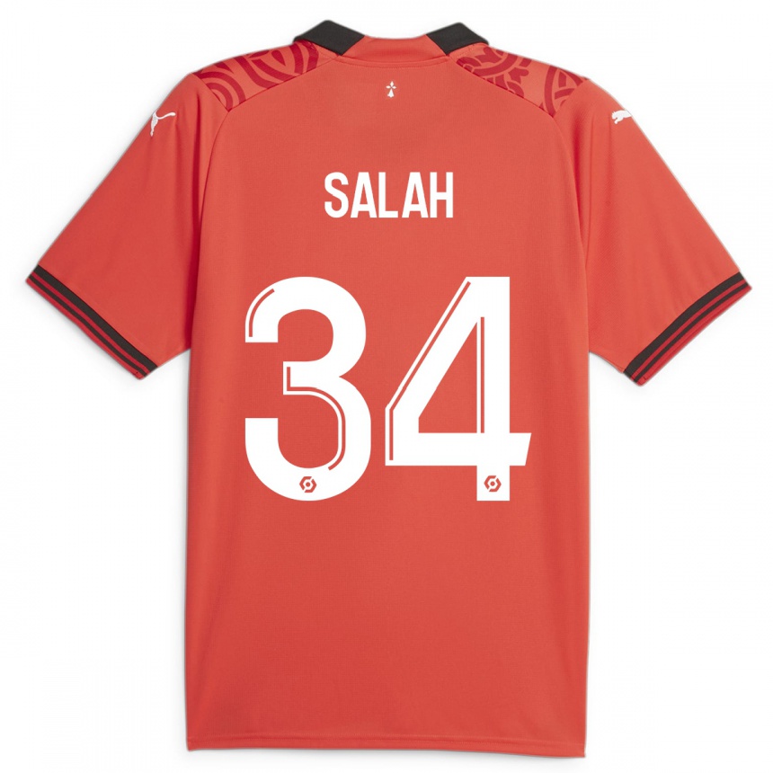 Damen Fußball Ibrahim Salah #34 Rot Heimtrikot Trikot 2023/24 T-Shirt Luxemburg