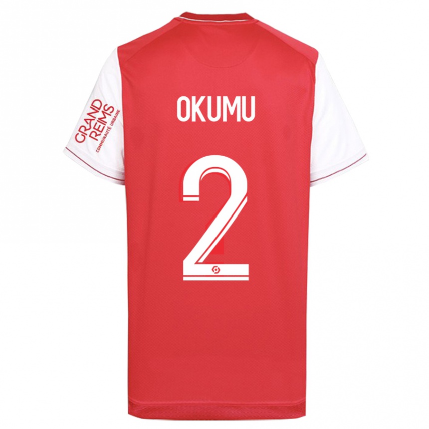 Damen Fußball Joseph Okumu #2 Rot Heimtrikot Trikot 2023/24 T-Shirt Luxemburg