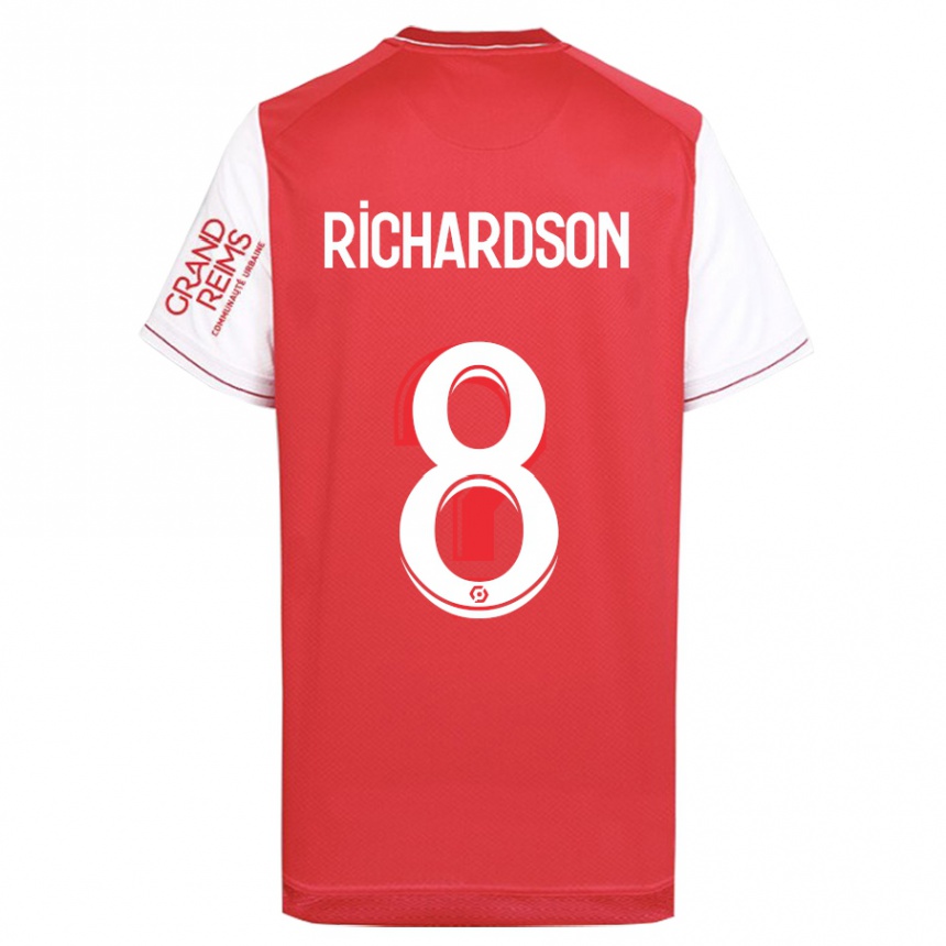 Damen Fußball Amir Richardson #8 Rot Heimtrikot Trikot 2023/24 T-Shirt Luxemburg