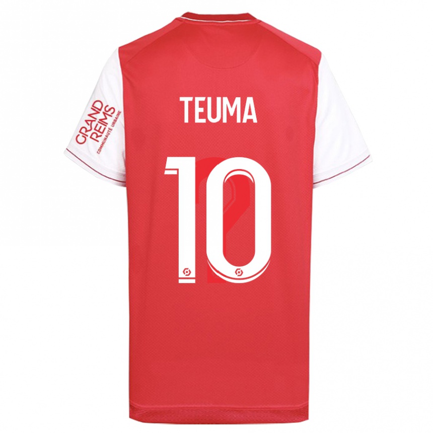 Damen Fußball Teddy Teuma #10 Rot Heimtrikot Trikot 2023/24 T-Shirt Luxemburg