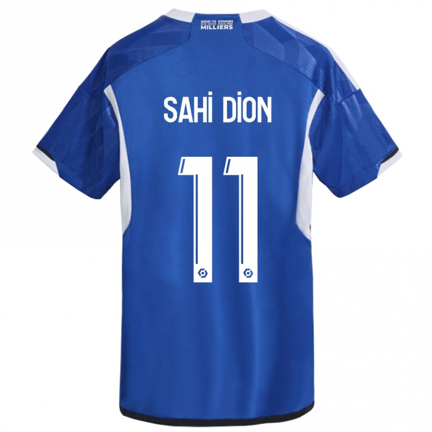 Damen Fußball Moïse Sahi Dion #11 Blau Heimtrikot Trikot 2023/24 T-Shirt Luxemburg