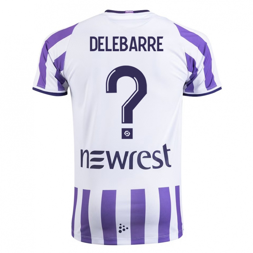 Damen Fußball Mathis Delebarre #0 Weiß Heimtrikot Trikot 2023/24 T-Shirt Luxemburg